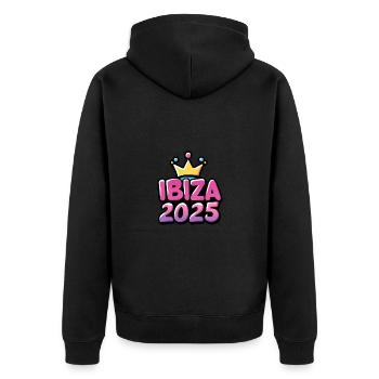 Ibiza 2025 - Unisex Premium Organic Zip Hoodie - black - Back - Nico (187cm)