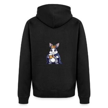 Bunny Bière Drôle - Veste à capuche bio Premium Unisexe - noir - Dos - Nico (187cm)