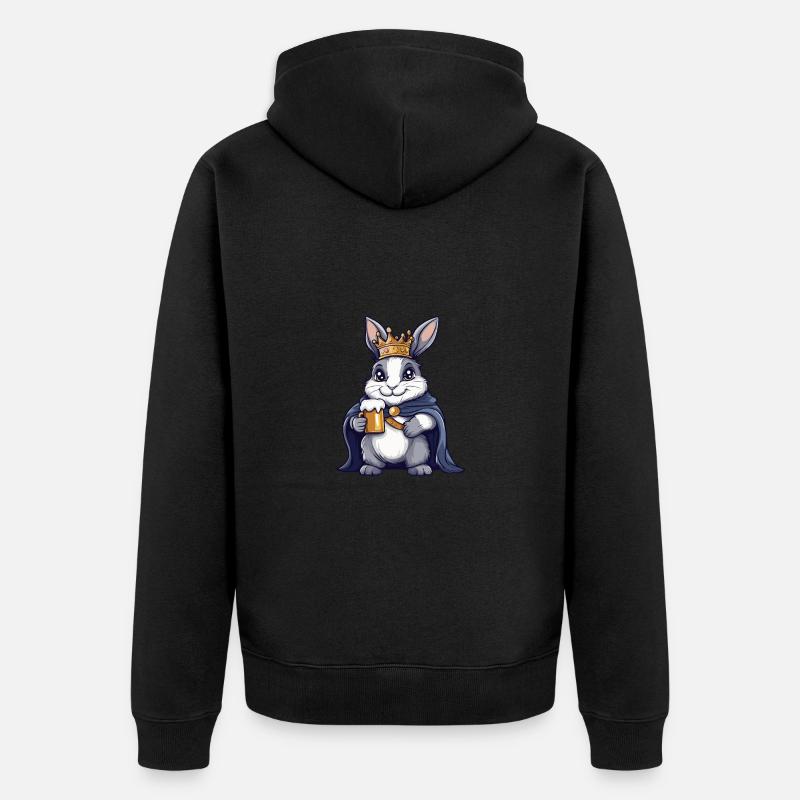 Bunny Bière Drôle - Veste à capuche bio Premium Unisexe - noir
