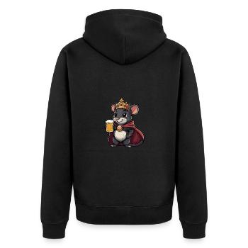 Mouse Beer Funny - Unisex Premium Organic Zip Hoodie - black - Back - Nico (187cm)