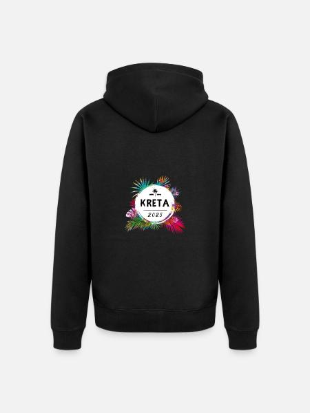 Kreta 2025 Bunt - Unisex Premium Bio Zip Hoodie - Schwarz