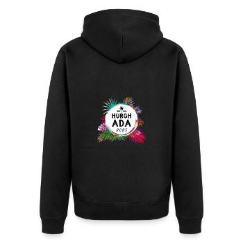 Hurghada 2025 Colorful - Unisex Premium Organic Zip Hoodie - black - Back - Nico (187cm)