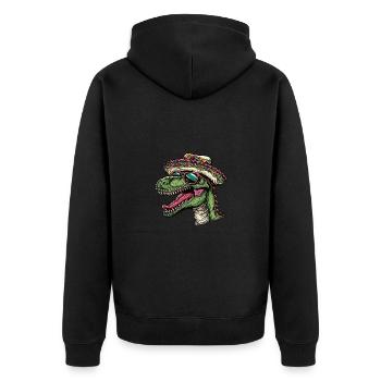 Dinosaur brontosaurus sombrero - Unisex Premium Organic Zip Hoodie - black - Back - Nico (187cm)