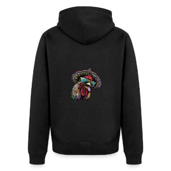 Coq Bande Dessinée Drôle Sombrero - Veste à capuche bio Premium Unisexe - noir - Dos - Nico (187cm)
