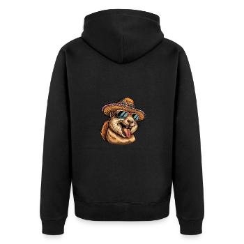 écureuil bande dessinée drôle sombrero - Veste à capuche bio Premium Unisexe - noir - Dos - Nico (187cm)