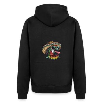 Perroquet Bande Dessinée Drôle Sombrero - Veste à capuche bio Premium Unisexe - noir - Dos - Nico (187cm)