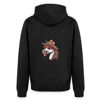 Licorne Drôle Sombrero - Veste à capuche bio Premium Unisexe - noir - Dos - Nico (187cm)