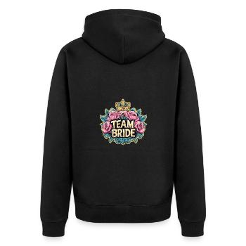 Team Bride Wedding Hen Party - Unisex Premium Organic Zip Hoodie - black - Back - Nico (187cm)