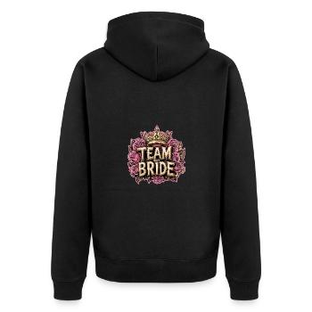 Team Bride Wedding Hen - Unisex Premium Organic Zip Hoodie - black - Back - Nico (187cm)