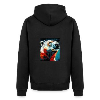 Portrait d’ours polaire Ours polaire - Veste à capuche bio Premium Unisexe - noir - Dos - Nico (187cm)
