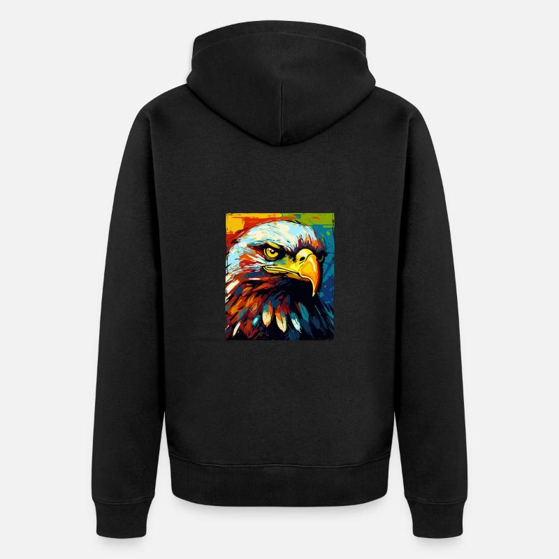 Portrait d’aigle - Veste à capuche bio Premium Unisexe - noir