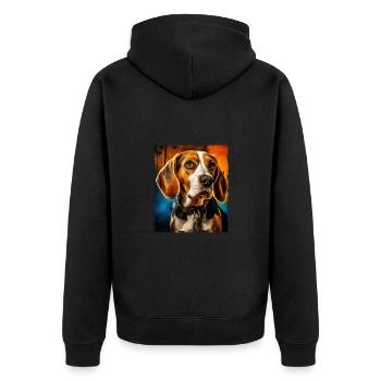 Portrait de chien beagle - Veste à capuche bio Premium Unisexe - noir - Dos - Nico (187cm)