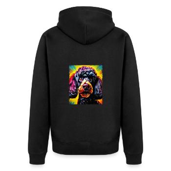 Caniche chien portrait - Veste à capuche bio Premium Unisexe - noir - Dos - Nico (187cm)