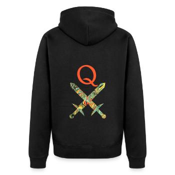 crossed swords e 200 q - Unisex Premium Organic Zip Hoodie - black - Back - Nico (187cm)