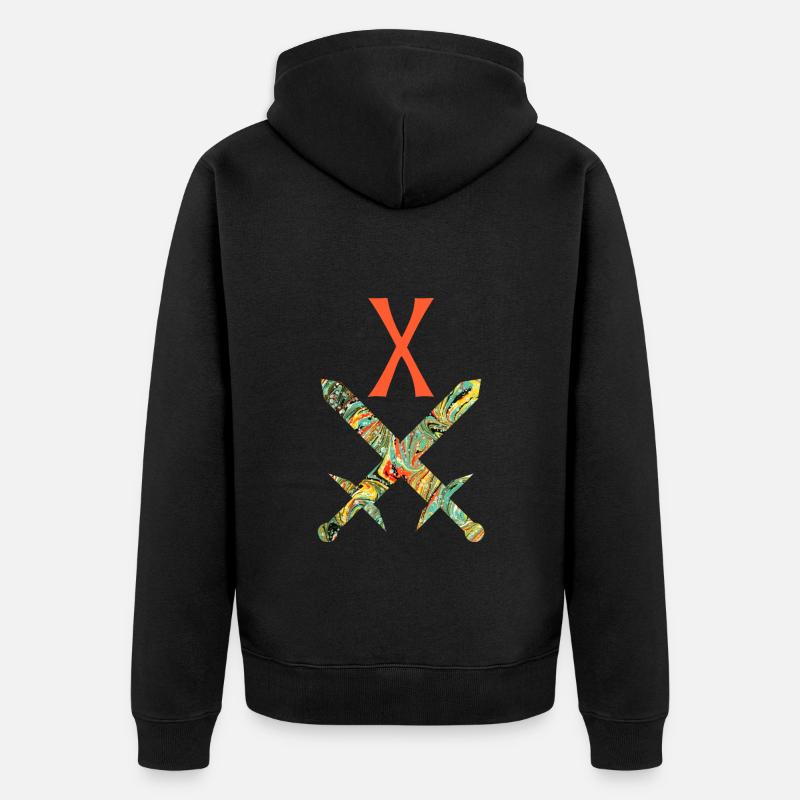 Épées croisées E 200 x - Veste à capuche bio Premium Unisexe - noir
