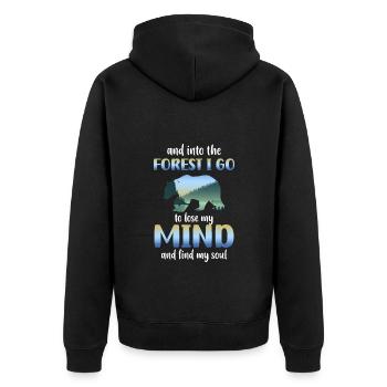 Nature Recreation Hirsch - Unisex Premium Organic Zip Hoodie - black - Back - Nico (187cm)