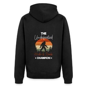 Monster Gruselig Bunt Schwester - Unisex Premium Bio Zip Hoodie - Schwarz - Hinten - Nico (187cm)