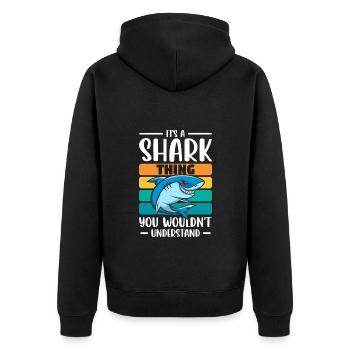 Requins Plongée Sailing Predator - Veste à capuche bio Premium Unisexe - noir - Dos - Nico (187cm)
