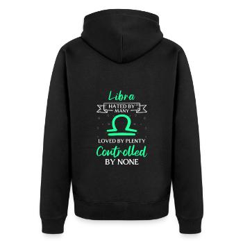 Geburtstag Tierkreiszeichen Aberglaube Stern - Unisex Premium Bio Zip Hoodie - Schwarz - Hinten - Nico (187cm)