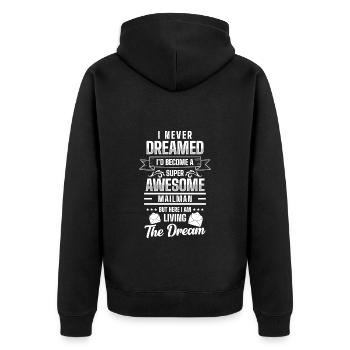 Postman parcel service work courier - Unisex Premium Organic Zip Hoodie - black - Back - Nico (187cm)