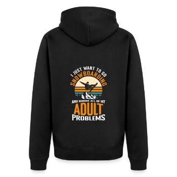 Snowboarding Hobby Ski - Unisex Premium Bio Zip Hoodie - Schwarz - Hinten - Nico (187cm)