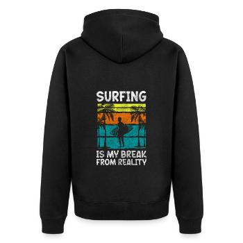Surfer Surferboy planche à voile Planche de surf - Veste à capuche bio Premium Unisexe - noir - Dos - Nico (187cm)