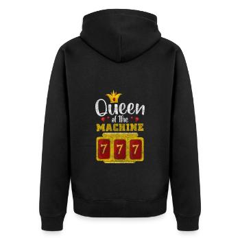 Kasino Slot Casino - Unisex Premium Bio Zip Hoodie - Schwarz - Hinten - Nico (187cm)