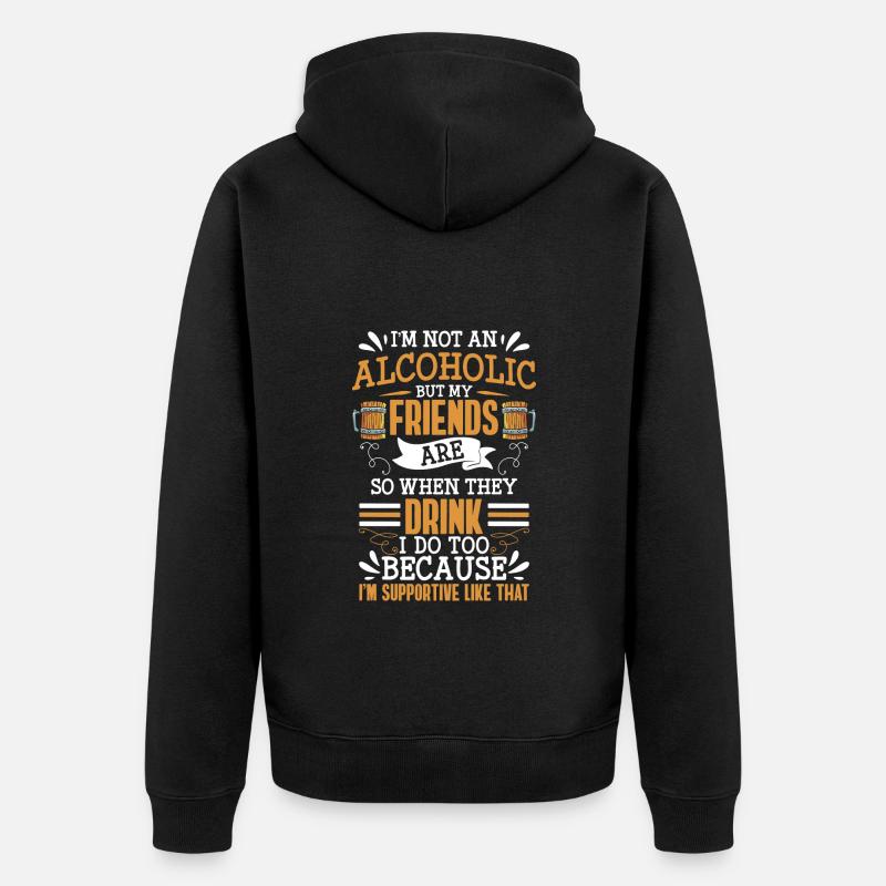 Bier Trinker Wochenende - Unisex Premium Bio Zip Hoodie - Schwarz