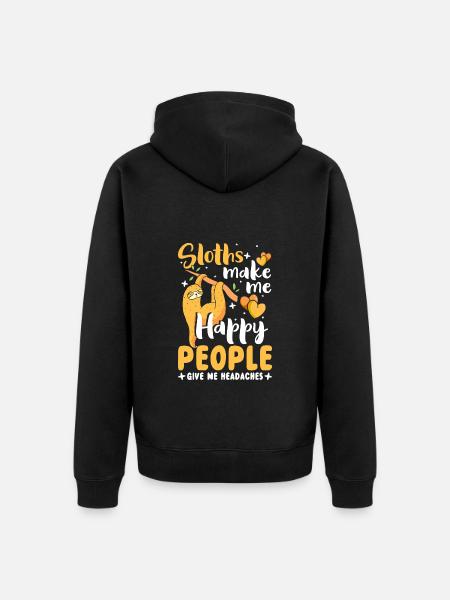 Sloth sleep cute - Unisex Premium Organic Zip Hoodie - black