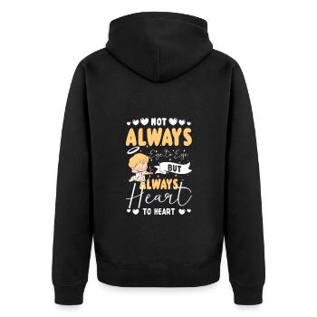 Romantisch Freundin Romantik Beziehung - Unisex Premium Bio Zip Hoodie - Schwarz - Hinten - Nico (187cm)