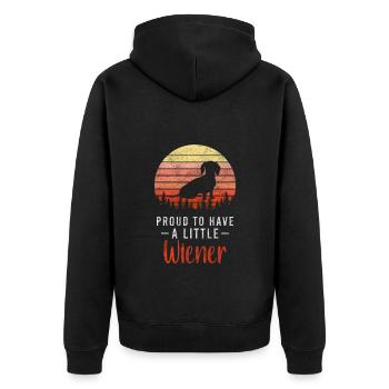 Dachshund Paw Hunter Dog Sports - Unisex Premium Organic Zip Hoodie - black - Back - Nico (187cm)
