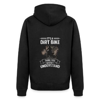 Bike Cycling Biker Extreme Sports - Unisex Premium Organic Zip Hoodie - black - Back - Nico (187cm)