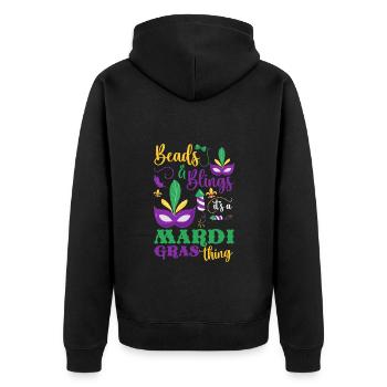 Mardi Gras Parade Mardi Dienstag - Unisex Premium Bio Zip Hoodie - Schwarz - Hinten - Nico (187cm)