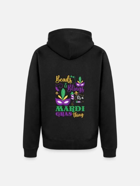 Mardi Gras Parade Mardi Tuesday - Unisex Premium Organic Zip Hoodie - black