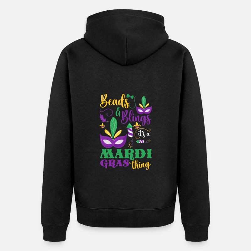 Mardi Gras Parade Mardi Tuesday - Veste à capuche bio Premium Unisexe - noir