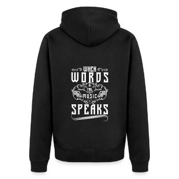 Music Techno Record - Unisex Premium Organic Zip Hoodie - black - Back - Nico (187cm)