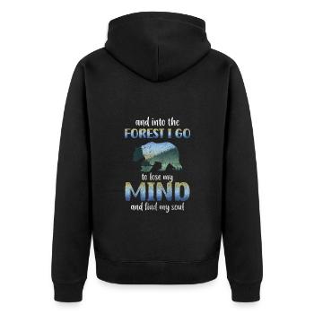 Baum Wandern Erholung Landschaft - Unisex Premium Bio Zip Hoodie - Schwarz - Hinten - Nico (187cm)