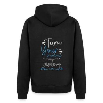 Problem? Not my problem sarcasm - Unisex Premium Organic Zip Hoodie - black - Back - Nico (187cm)