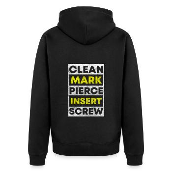 Künstler Tätowierung Körperschmuck Stecker - Unisex Premium Bio Zip Hoodie - Schwarz - Hinten - Nico (187cm)