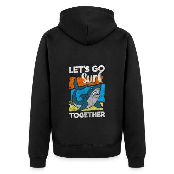 Shark Fin Angler King - Unisex Premium Organic Zip Hoodie - black - Back - Nico (187cm)