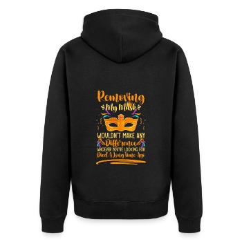 Verkleidung Party Parade Unbekannt - Unisex Premium Bio Zip Hoodie - Schwarz - Hinten - Nico (187cm)