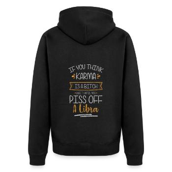 Horoscope Zodiac Signs Astro Characteristics - Unisex Premium Organic Zip Hoodie - black - Back - Nico (187cm)