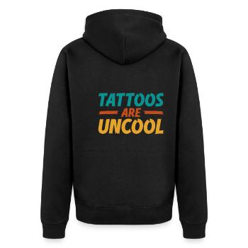 Tattoos Are Not Cool Sarcastic Ink Addict Tattoo - Unisex Premium Bio Zip Hoodie - Schwarz - Hinten - Nico (187cm)