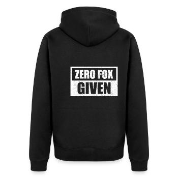 Zero Fox Given - Unisex Premium Bio Zip Hoodie - Schwarz - Hinten - Nico (187cm)