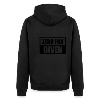 Zero Fox Given - Unisex Premium Bio Zip Hoodie - Schwarz - Hinten - Nico (187cm)