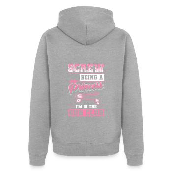 Club de tir Munitions Tireur sportif - Veste à capuche bio Premium Unisexe - gris chiné - Dos - Nico (187cm)