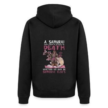 Samurai Aikido Ronin - Unisex Premium Organic Zip Hoodie - black - Back - Nico (187cm)