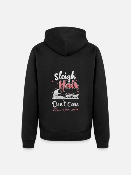 Sledding Snow Luge Holiday - Unisex Premium Organic Zip Hoodie - black