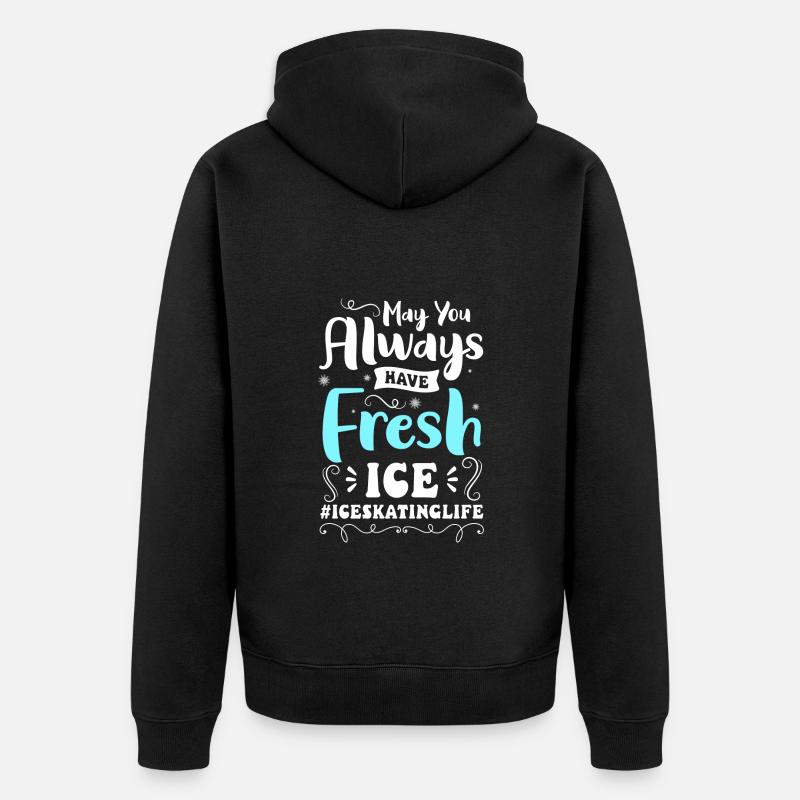 Schlittschuh Eisbahn - Unisex Premium Bio Zip Hoodie - Schwarz