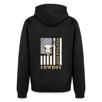 Pays des cow-boys Texas - Veste à capuche bio Premium Unisexe - noir - Dos - Nico (187cm)